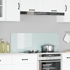 Imagine vidaXL Panou de bucătărie Alb 120 x 40 cm sticlă securizată