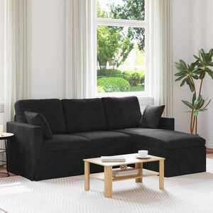 Imagine vidaXL Canapea Negru 198 x 134 x 80 cm Catifea