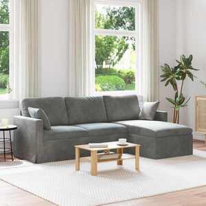 Imagine vidaXL Canapea Gri închis 228 x 134 x 80 cm Catifea