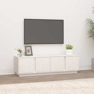 Imagine vidaXL Comodă TV, alb, 140x40x40 cm, lemn masiv de pin