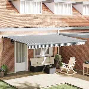 Imagine vidaXL Copertină retractabilă antracit/alb, 4, 5x3 m, textil/aluminiu