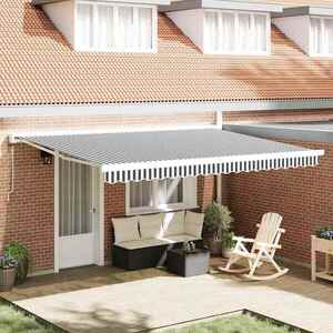 Imagine vidaXL Copertină retractabilă antracit/alb, 4, 5x3 m, textil/aluminiu