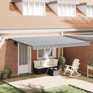 Imagine vidaXL Copertină retractabilă automat cu LED, antracit/alb, 450x300 cm