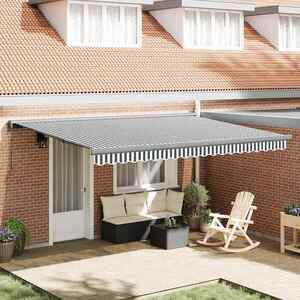 Imagine vidaXL Copertină retractabilă antracit/alb, 4, 5x3 m, textil/aluminiu