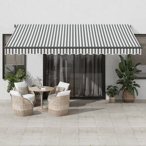Imagine vidaXL Copertină retractabilă automat LED-uri antracit/alb 450x350 cm