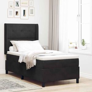 Imagine vidaXL Pat cu arcuri cu headboard Negru 80 x 200 cm Catifea