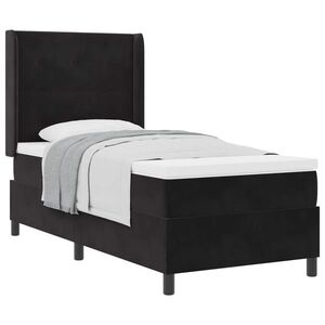 Imagine vidaXL Pat cu arcuri cu headboard Negru 90 x 190 cm Catifea