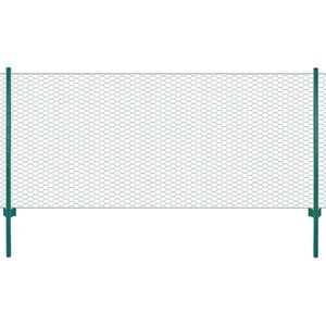 Imagine vidaXL Gard din plasă de sârmă cu stâlpi, verde, 25 x 1 m, oțel