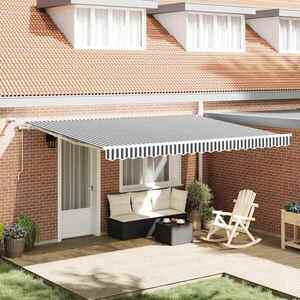 Imagine vidaXL Copertină retractabilă automat cu LED, antracit/alb, 450x300 cm