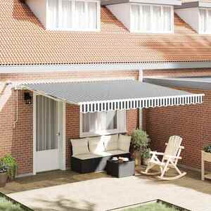 Imagine vidaXL Copertină retractabilă automat cu LED, antracit/alb, 400x300 cm