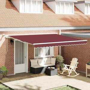Imagine vidaXL Copertina retractabilă automat cu LED, vișiniu, 400x300 cm