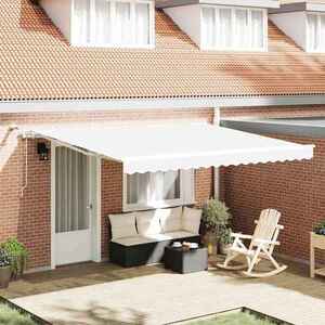 Imagine vidaXL Copertină retractabilă Alb 400 × 300 cm Poliester