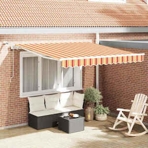 Imagine vidaXL Copertină retractabilă Galben și portocalie 300 x 250 cm