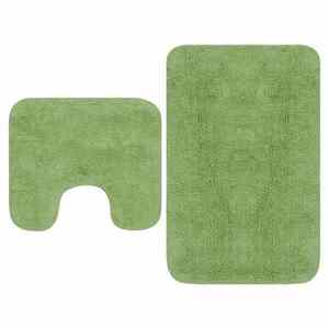 Imagine vidaXL Set covorașe baie, 2 buc., verde, material textil
