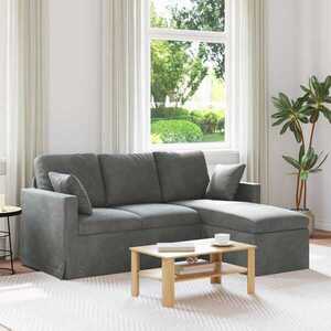 Imagine vidaXL Canapea Gri închis 178 x 134 x 80 cm Catifea