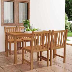 Imagine vidaXL Set de mobilier de grădină cu 5 piese, 140x80 cm, lemn masiv de tec