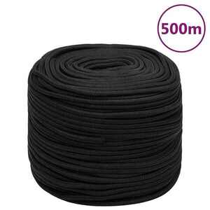 Imagine vidaXL Frânghie de barcă, negru complet, 6 mm, 500 m, polipropilenă