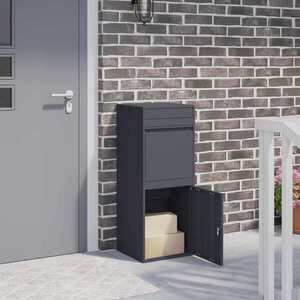 Imagine vidaXL Cutie pentru colet cu depozitare Antracit 41 x 38 x 103 cm Oțel