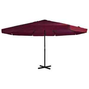 Imagine vidaXL Umbrelă de soare de exterior stâlp aluminiu roșu bordo 500 cm