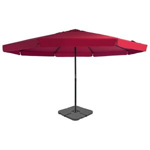 Imagine vidaXL Umbrelă de soare de grădină, bază portabilă, roșu