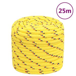 Imagine vidaXL Frânghie de barcă, galben, 16 mm, 25 m, polipropilenă