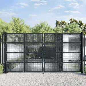 Imagine vidaXL Poartă de grădină antracit 400x175 cm oțel