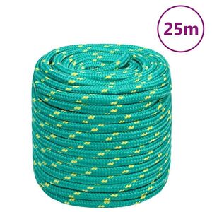 Imagine vidaXL Frânghie de barcă, verde, 16 mm, 25 m, polipropilenă