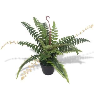 Imagine vidaXL Ferigă artificială cu ghiveci, 50 cm, verde