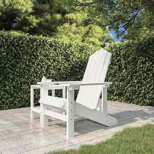 Imagine vidaXL Scaun de grădină Adirondack, alb, HDPE