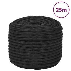 Imagine vidaXL Frânghie de barcă, negru complet, 14 mm, 25 m, polipropilenă