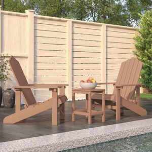 Imagine vidaXL Scaune de grădină Adirondack cu masă, maro, HDPE