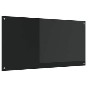 Imagine vidaXL Panou de bucătărie Negru 120 x 60 cm sticlă securizată