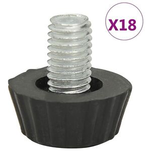 Imagine vidaXL Picioare de mobilier reglabile M8, 18 buc., negru