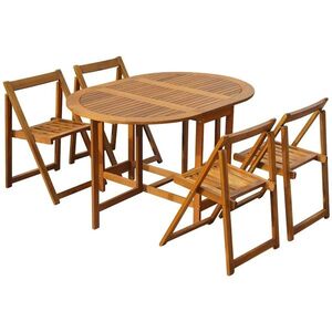 Imagine vidaXL Set mobilier de exterior pliabil, 5 piese, lemn masiv de acacia