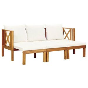 Imagine vidaXL Bancă grădină cu 3 locuri & perne, 179 cm, lemn masiv acacia