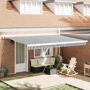 Imagine vidaXL Copertină retractabilă antracit/alb, 4, 5x3 m, textil/aluminiu