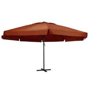 Imagine vidaXL Umbrelă de soare de grădină stâlp din aluminiu cărămiziu 600 cm