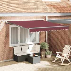 Imagine vidaXL Copertina retractabilă automat cu LED-uri, vișiniu, 300x250 cm