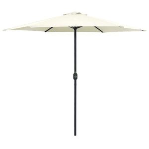 Imagine vidaXL Umbrelă de soare grădină stâlp aluminiu alb nisipiu 270x246 cm