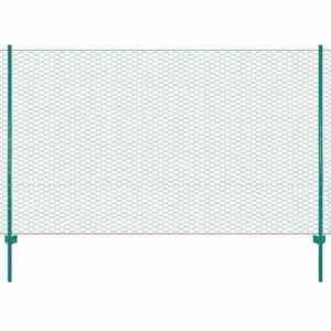 Imagine vidaXL Gard din plasă de sârmă cu stâlpi, verde, 25 x 2 m, oțel