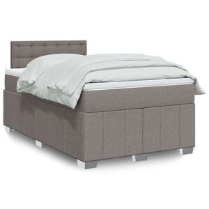 Imagine vidaXL Pat box spring cu saltea, gri taupe, 120x200 cm, textil