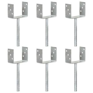 Imagine vidaXL Ancore de gard, 6 buc., argintiu, 12x6x30 cm, oțel galvanizat
