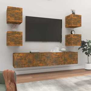 Imagine vidaXL Set dulapuri TV, 6 piese, stejar fumuriu, lemn prelucrat