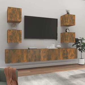Imagine vidaXL Set dulapuri TV, 6 piese, stejar fumuriu, lemn prelucrat