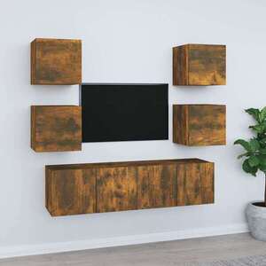 Imagine vidaXL Set dulapuri TV, 6 piese, stejar fumuriu, lemn prelucrat