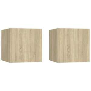 Imagine vidaXL Noptiere, 2 buc., stejar Sonoma, 30, 5x30x30cm, lemn prelucrat
