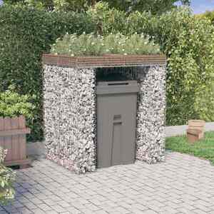 Imagine vidaXL Perete gabion pentru pubela gunoi 110x91x120 cm fier galvanizat