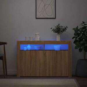 Imagine vidaXL Servantă cu lumini LED, stejar Sonoma, 115, 5x30x75 cm