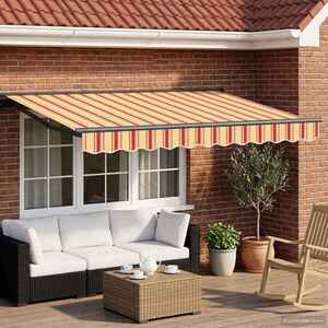 Imagine vidaXL Cort electric retractabil Galben, Portocaliu și Alb 3, 5 x 2 m
