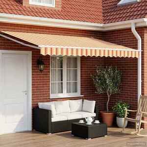 Imagine vidaXL Copertină retractabilă Galben, Portocaliu și Alb 4 x 2 m